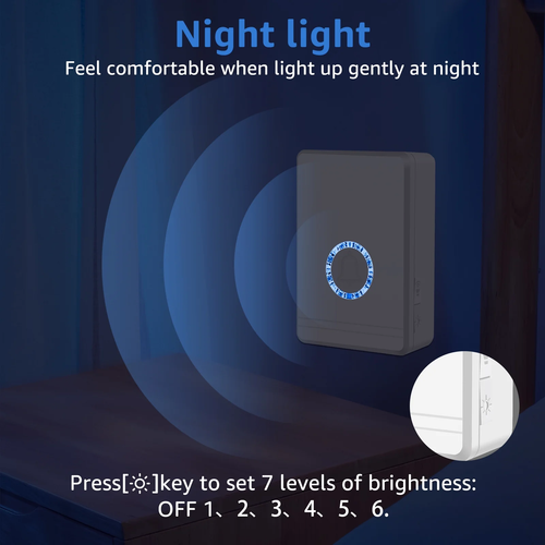 Wireless Door Open Sensor Chime, Door Entry Chime with Adjustable Volume, 48 Chi - Picture 5 of 14