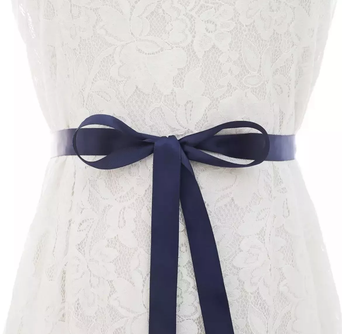 Navy top satin belt