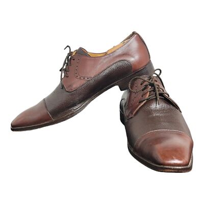 Mercanti Fiorentini 6799 Brown Leather Cap Toe Oxford Shoes Men\'s 12 M Mercanti Fiorentini 6799 Brown Leather Lace-Up Cap Toe  main image 3