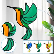 Stained Alloy Hummingbird Suncatcher Birds Window Hanging Pendant Home Art Decor