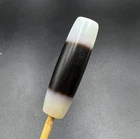 Himalayan Nepali Indo Tibet Stripe Black White Agate Dzi Bead Amulet Pendant Zhi