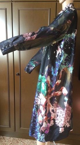 Beautiful Pure en Soie Robe Marina Rinaldi Femme, Black Rose Vert Couleur, Eu 29 - Bild 4 von 20