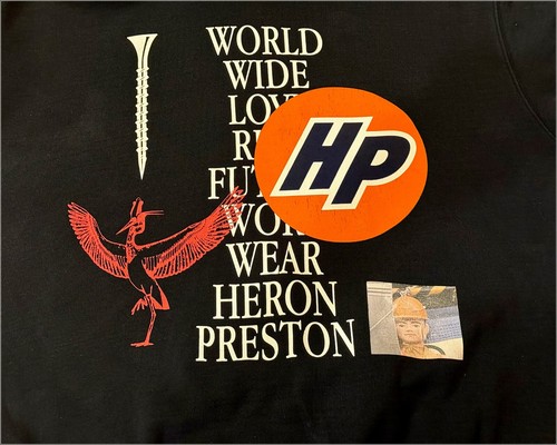 Felpa con cappuccio HERON PRESTON Plain Collage - XL - Ottime condizioni - - Foto 3 di 8