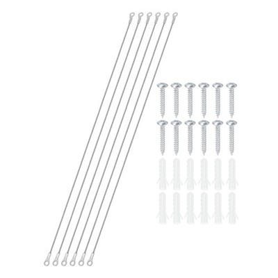 6 Set Cabinet Door Restraint Kit Door Hinge Limiter with Screws 2mm x 100cm
