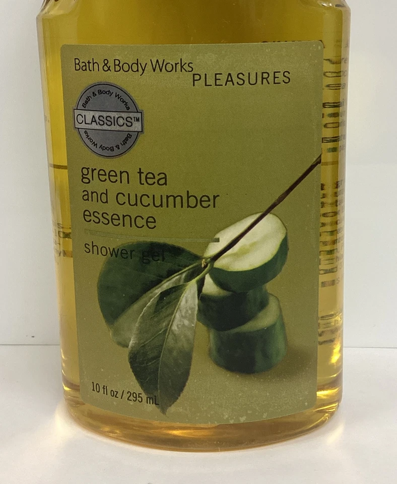 Bath & Body Works Pleasures GREEN TEA & CUCUMBER ESSENCE Shower Gel 10oz AS PICT - Image 4 of 4
