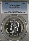 Beautiful 1964 Accented Hair Kennedy Half Dollar!   PCGS PR66!!