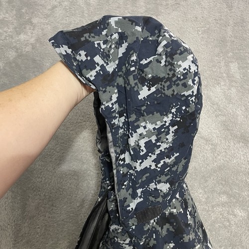 US Navy Military Jacket Hooded Parka Blue Gray Digital Camo Waterproof XS Short - Bild 7 von 14