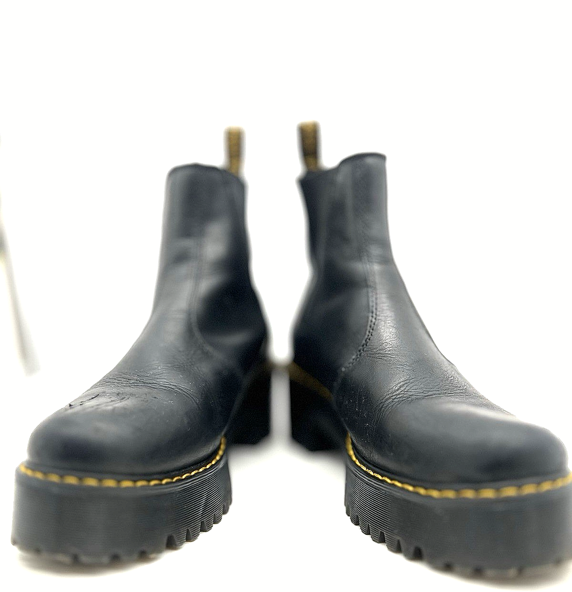 Dr Martens Rometty Chelsea Platform Boots Womens Size 10 Black Leather Lugs