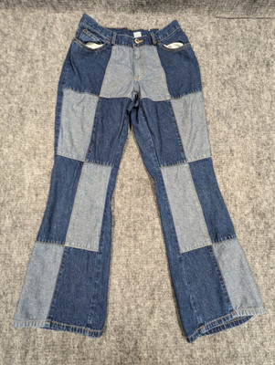 Carolina blues By Carolina Colors denim patchwork wide leg jeans Size 8 28x39.5