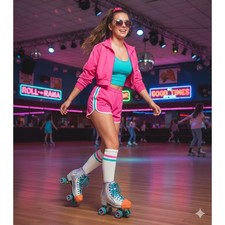 Impala Roller Skates Holographic Silver Purple Turquoise Quad Skates Sz 9