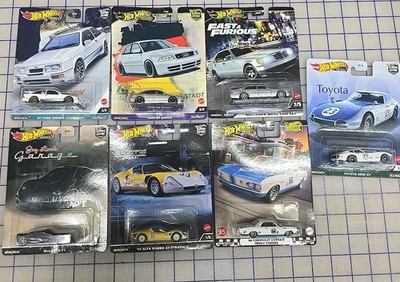 Lot Of 7 Hotwheels Premiums Assorted Makes And Models McLaren Audi Chevy Ford 