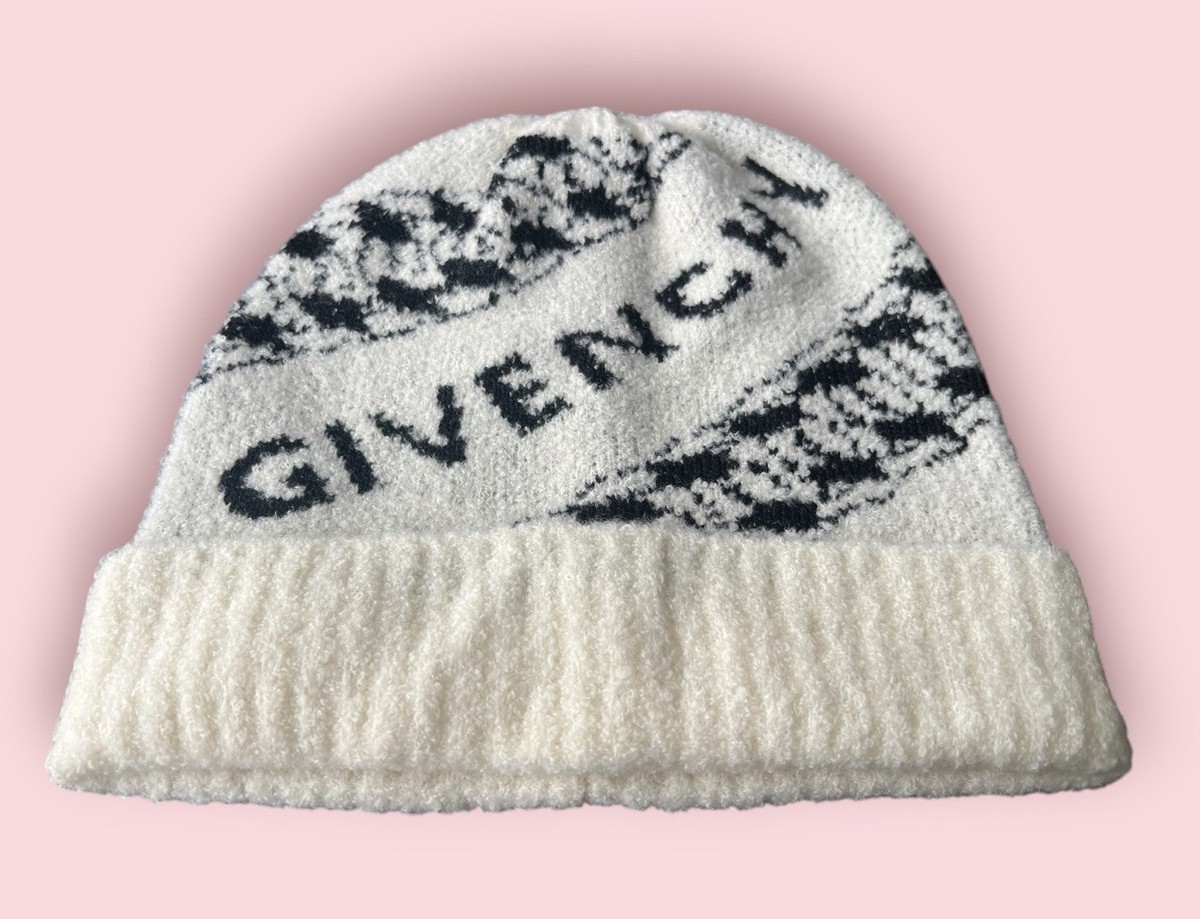 Givenchy Unisex Wool Blend Beanie (Black / Off White) ~~ New  display picture 1