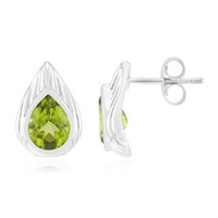 Cavill Peridot Ohrringe 2,04Ct Silber Rhodiniert Tropfen Damen Echtschmuck