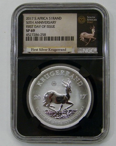 South Africa - 2017 - 1 oz. Silver Krugerrand - NGC SP 69 First Day of Issue