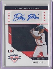 2019 USA Stars & Stripes Silhouettes Signatures Jersey #48 Davis Diaz    097/199