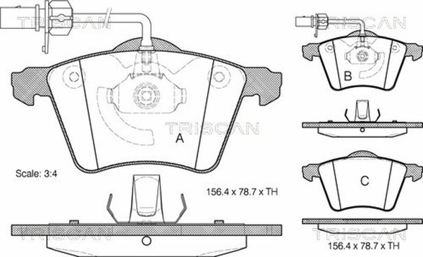 Triscan Bremsbelagsatz Scheibenbremse 8110 29026 FüR Vw California T4 Camper 7DJ-image