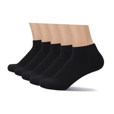 Thin Viscose Bamboo Low Cut Ankle Socks Men Breathable Sock Large Black