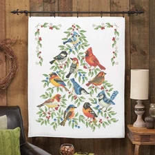 Herrschners® Birds of a Feather Lap Quilt Top Stamped Cross-Stitch Kit