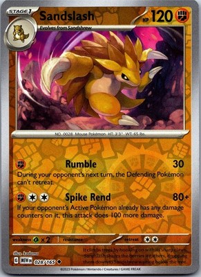 Sandslash 028/165 - SV: Scarlet & Violet 151 Reverse Holo