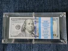 $22  HIGH QUALITY  ACRYLIC BEP MONEY CASE CURRENCY HOLDER HOLDS 100 DISPLAY