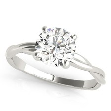 Twisted Solitaire Engagement Ring VS F 1.00-2.00 Ct Lab Grown Diamond 14K Gold