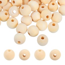 Naturholzperlen beige 200 St&uuml;ck 16mm mit Loch 4mm f&uuml;r Rundkugeln