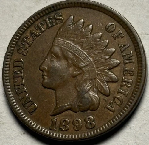 1898 Indian Head Cent — Ch. XF+/AU Condition 🔥 Original Surfaces