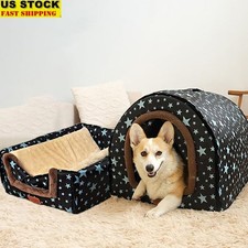 Dual Function Pet Tent  Bed All-Weather Comfort Removable Washable Cover New