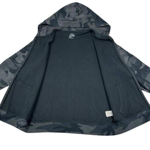 Polo Ralph Lauren Camo Performance Full Zip Hoodie Sweatshirt Mens XL Black Gray - Picture 4 of 12