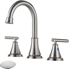 8 Inch Widespread Bathroom Sink Faucet 3 Hole Brushed Nickel Bathroom Faucet