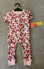 Wonder Nation Toddler Girls 3T Pajama Set Snug Fit Strawberry Pink NWT
