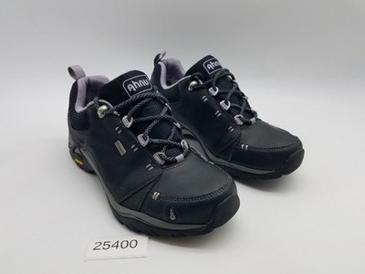 Ahnu Sugarpine Waterproof Women's Size 7 Hiking Shoes Black Leather