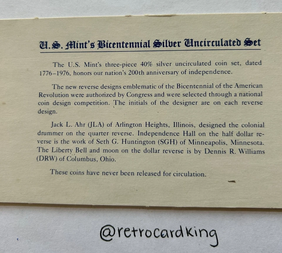 1776-1976 US Mint Bicentennial Silver Uncirculated Set in Red Pack - Image 2 of 4