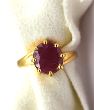 Da Uomo Viaggio Anello 3 CT Naturale Rubino Gemma 925 Argento Oro Placcato 7 US