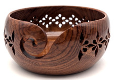 Hand Crafted Rosewood Filigree Yarn Bowl