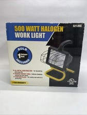 Portable 500 Watt Halogen Work Light Indoor Outdoor Metal With Handle New