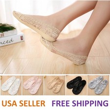 1 Pair Women  s Lace No Show Liner Socks Low Cut Non Slip Invisible Socks