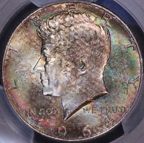 1964 Kennedy Half Dollar PCGS MS65, Obverse Toned, FREE SHIPPING