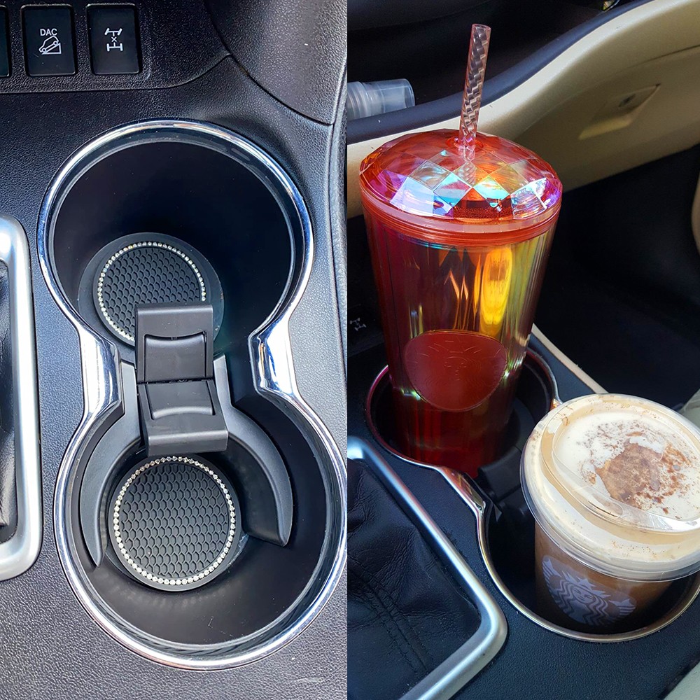 Cup Holder Insert Divider For Toyota Highlander 2014–2019 | ABS Plastic Organizer For Drinks & Phones | Easy Installation