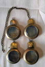 Vier Vintage Messing Bergbau Taschenuhrenhalter.