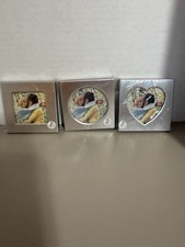 3 Mini Frames 2.5 X 2.5 Silver Metal - Circle, Heart, & Square Cutout Shapes