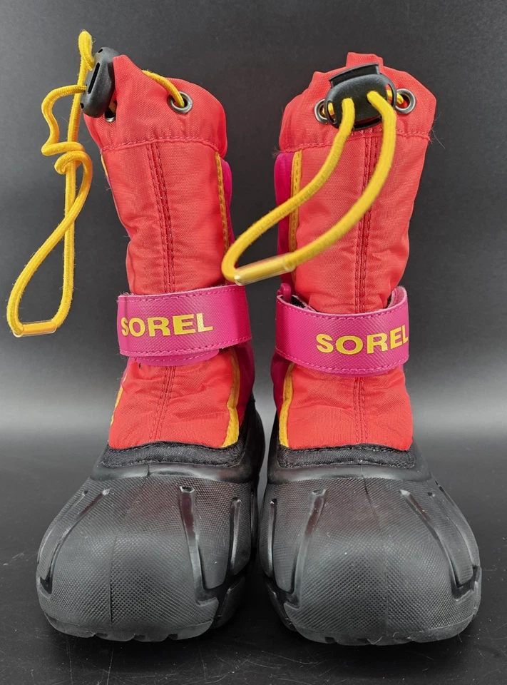 Botas de nieve Sorel de invierno para niñas talla 10 rosa naranja impermeables forro para niños pequeños Foto 4 de 4
