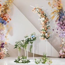 Ballon Arch Stand And 2 Wedding Flower Stands, Arch Backdrop Stand For Parties