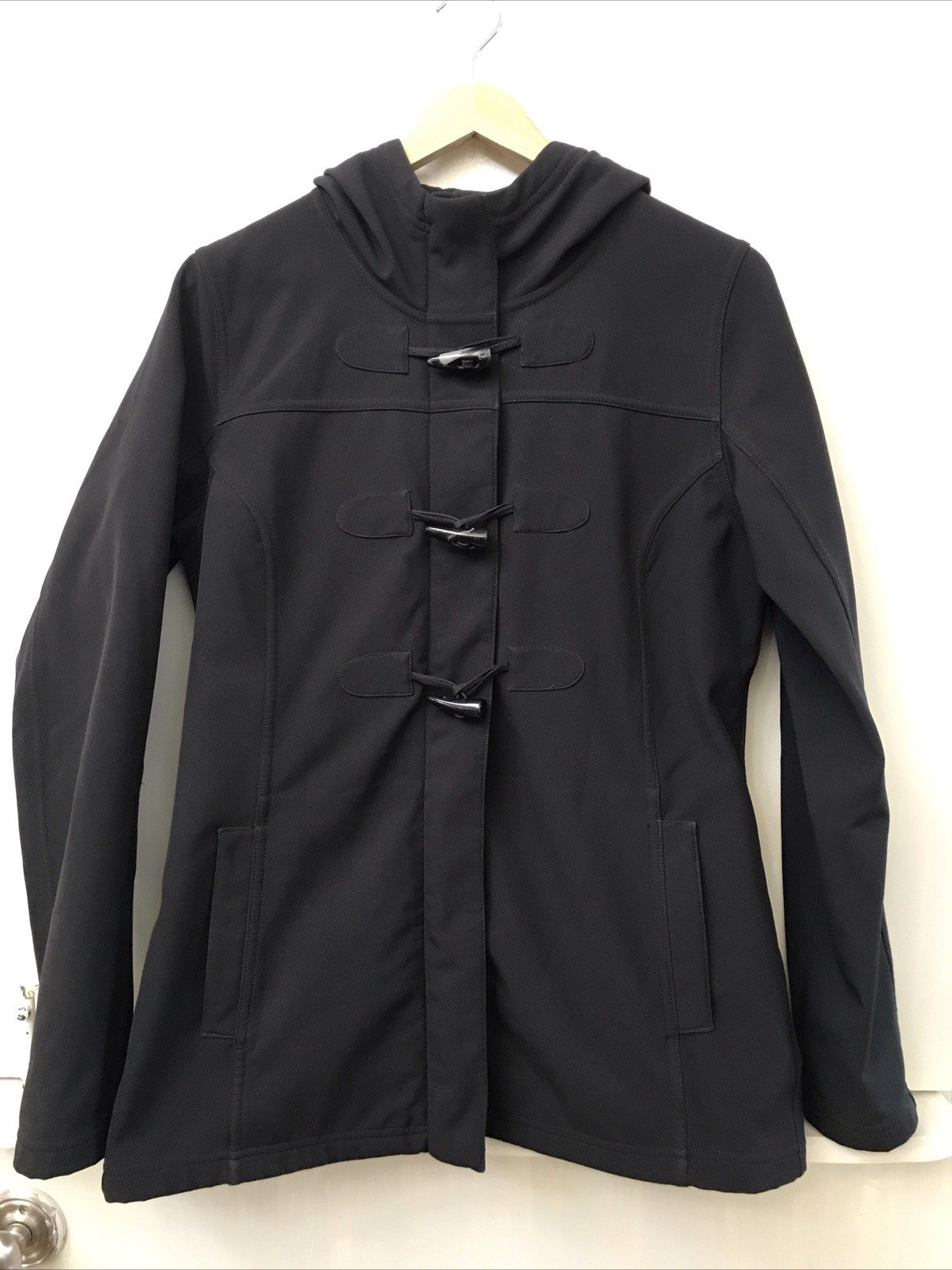 LUCY Black Toggle Fleece Lined Jacket W/ Hood Wom… - image 1