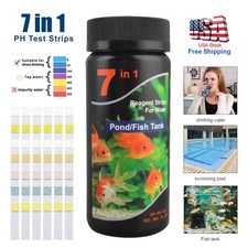 100/50 Pcs Fish Pond Aquarium Anti-VC Water Quality Test Strips 7-in-1 PH