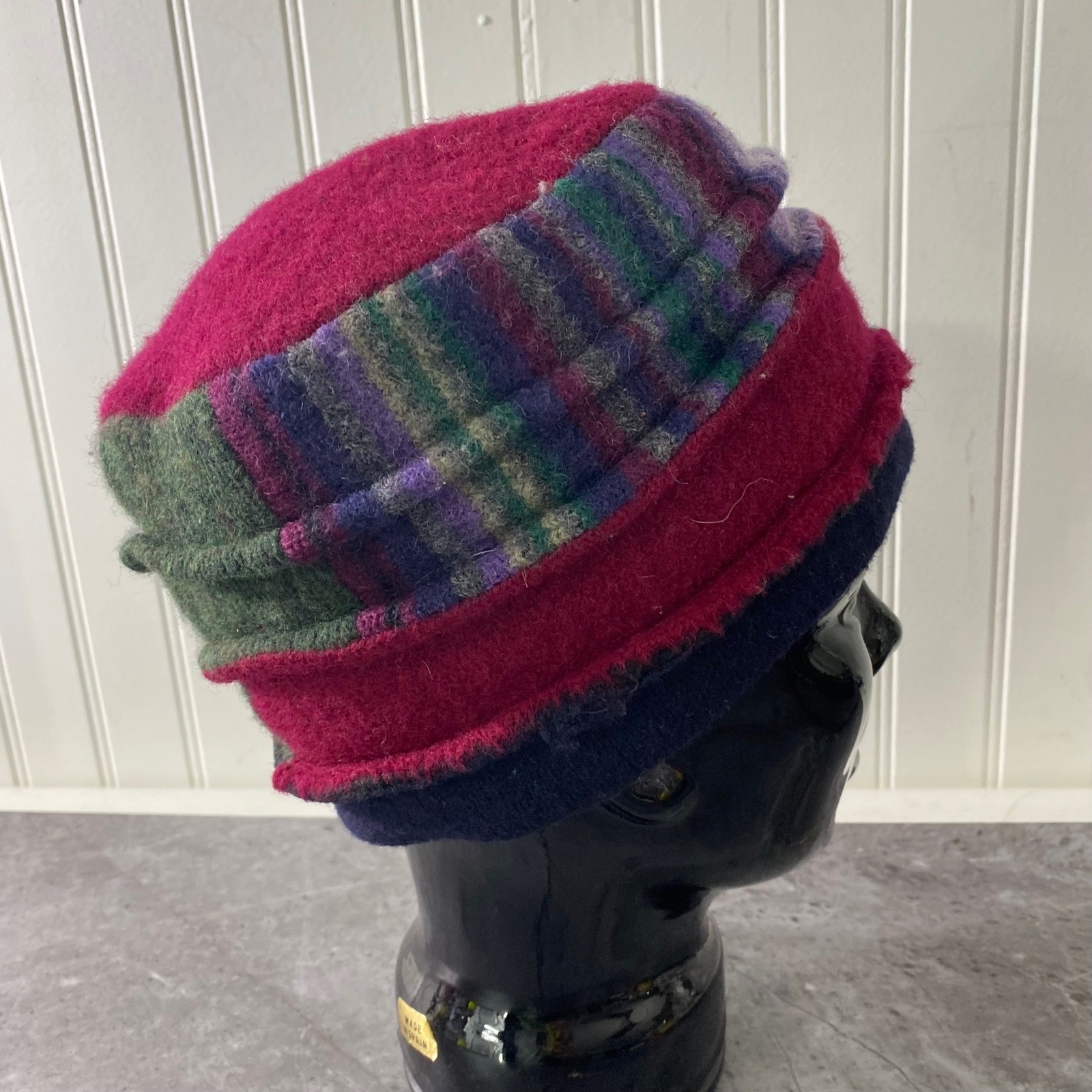 Unique Patchwork Beanie Hat Women's Multi Color W… - image 4