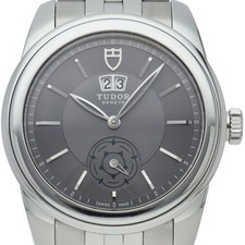 TUDOR Glamour Double Date Uhr 42mm 57000 Edelstahl Herrenuhr grau GEBRAUCHT