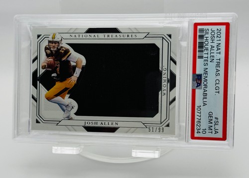 2021 National Treasures Josh Allen Jumbo PW Patch /99 PSA 10 POP 3 Wyoming Bills