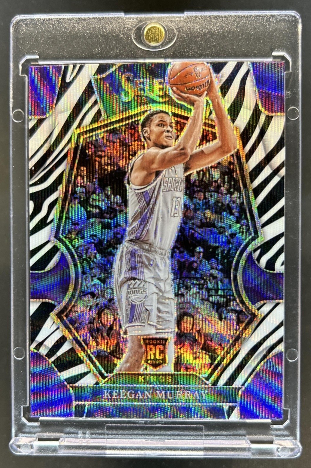 2022-23 Select Keegan Murray Zebra Prizm SSP RC Premier Level #197 Kings