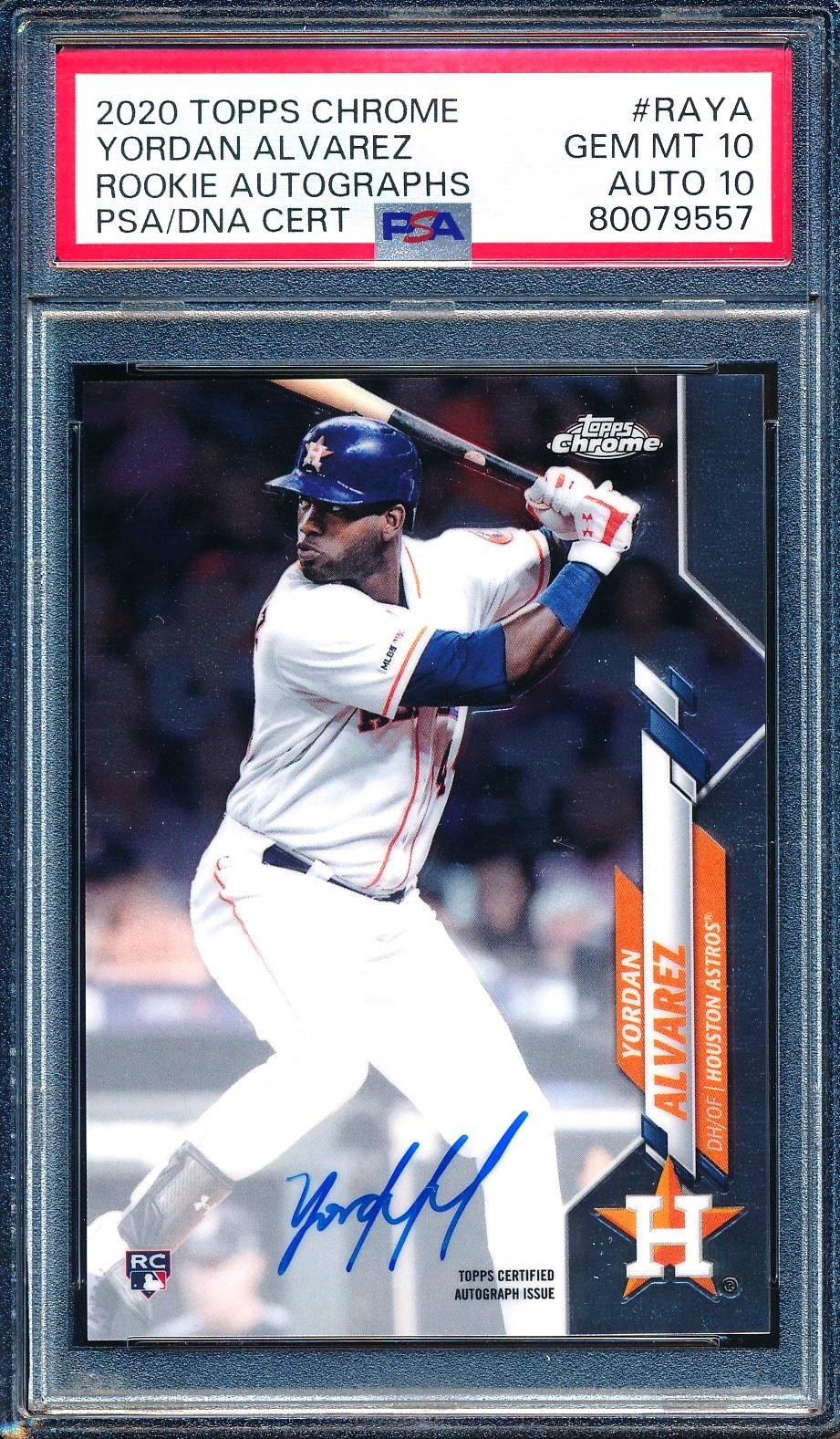 Yordan Alvarez 2020 Topps Chrome Auto #RA-YA RC Gem Mint PSA 10 w/ 10 Auto Grade